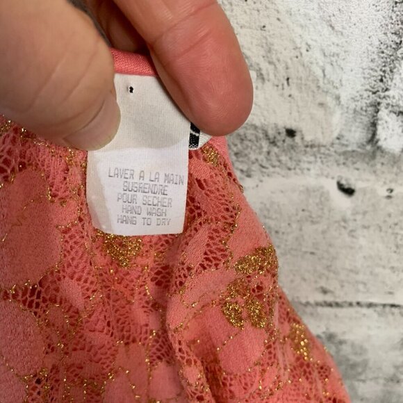 Y2K Vintage Jessica Sheer Sparkly Lace Babydoll Tank Top Blouse - Picture 11 of 15